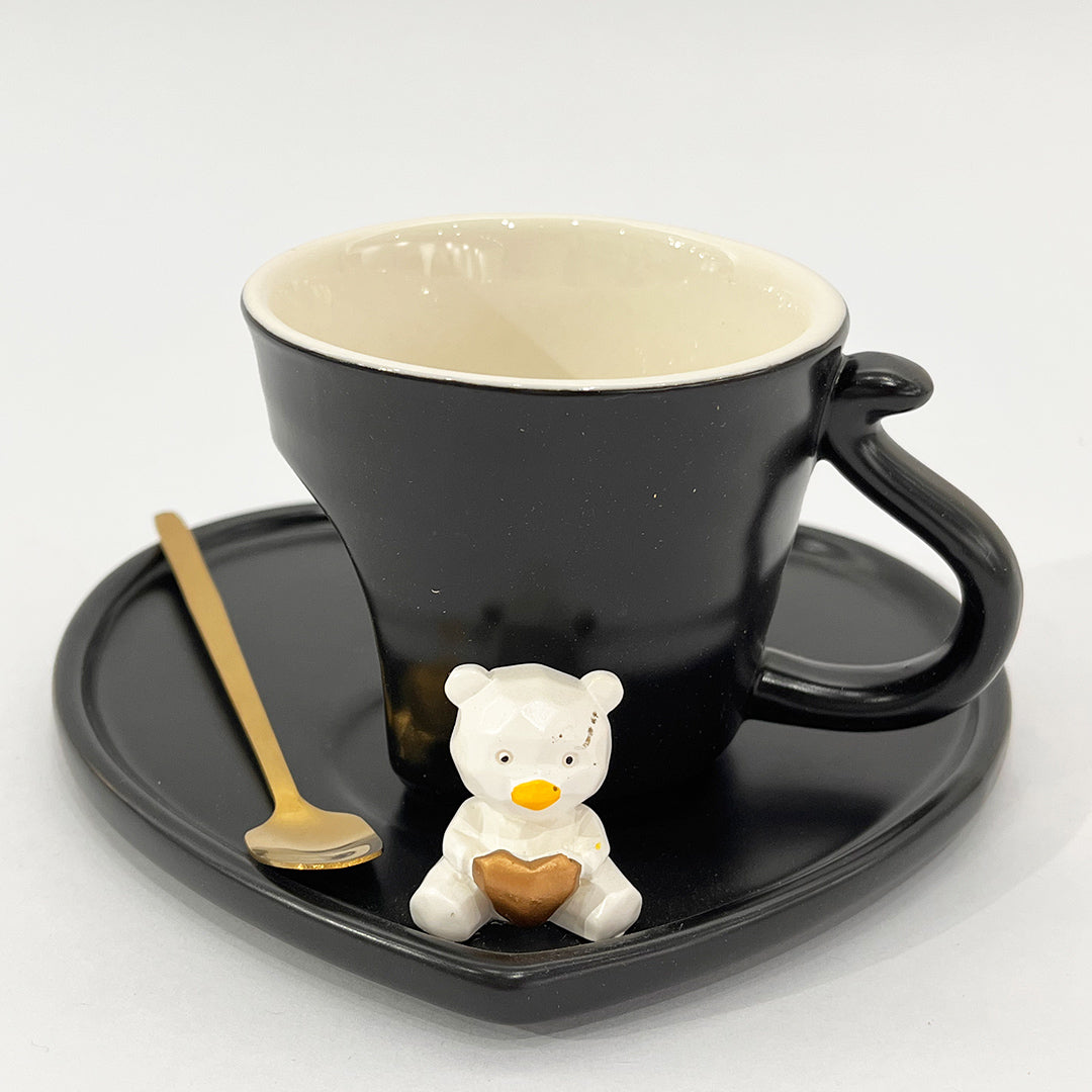 POCILLO PLATO DECORATIVO NEGRO