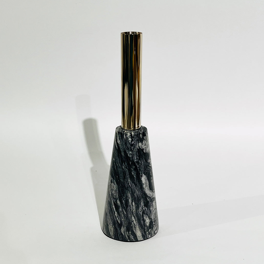 FLORERO DECORATIVO EN HIERRO Y BASE EFECTO MARMOL