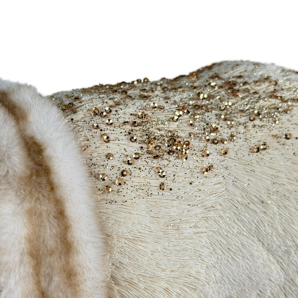 Oso Polar Artesanal Navideño con Detalles Dorados y Textura Natural