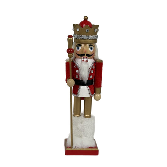 Cascanueces Navideño Decorativo Rojo y Dorado con Corona | DecoHouse