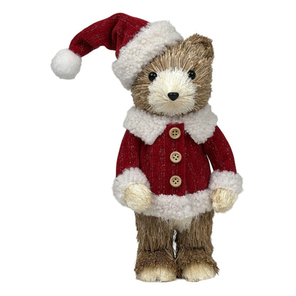 Oso decorativo en fibra natural - figura de colección