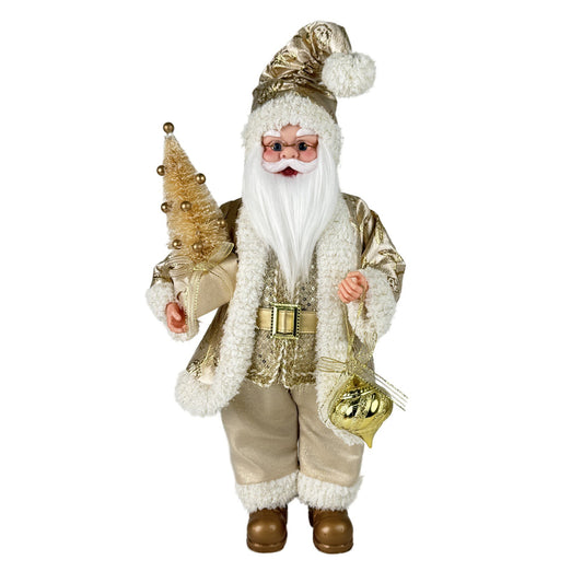 Santa Claus Decorativo de Lujo en Dorado y Marfil