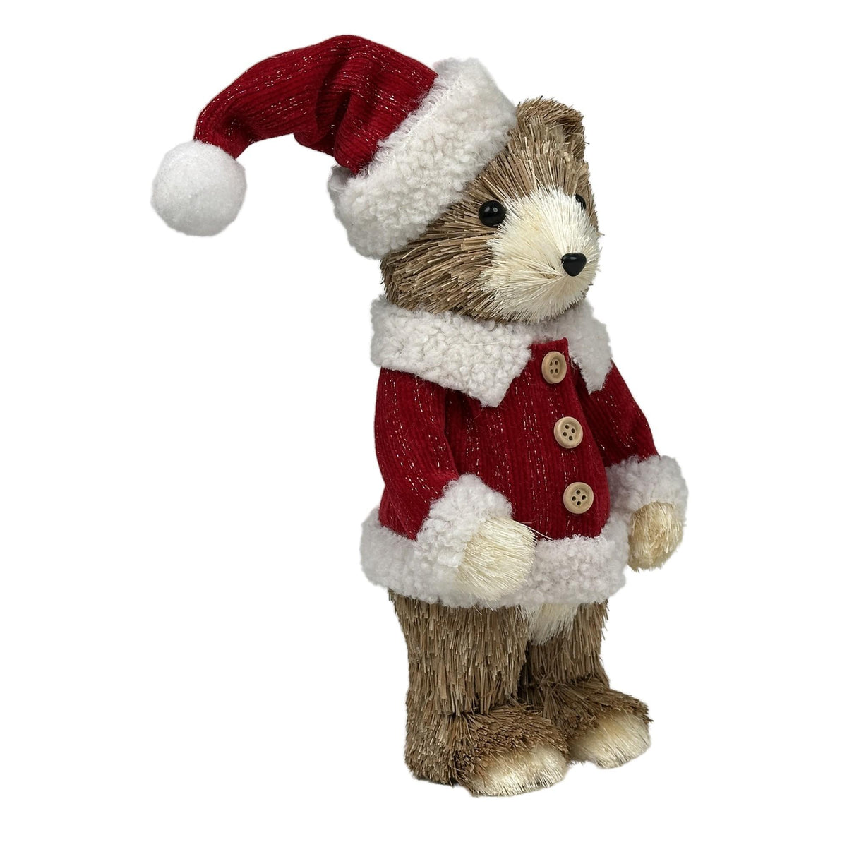 Oso decorativo en fibra natural - figura de colección