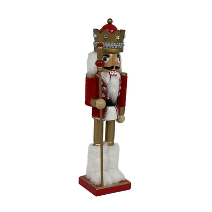 Cascanueces Navideño Decorativo Rojo y Dorado con Corona | DecoHouse
