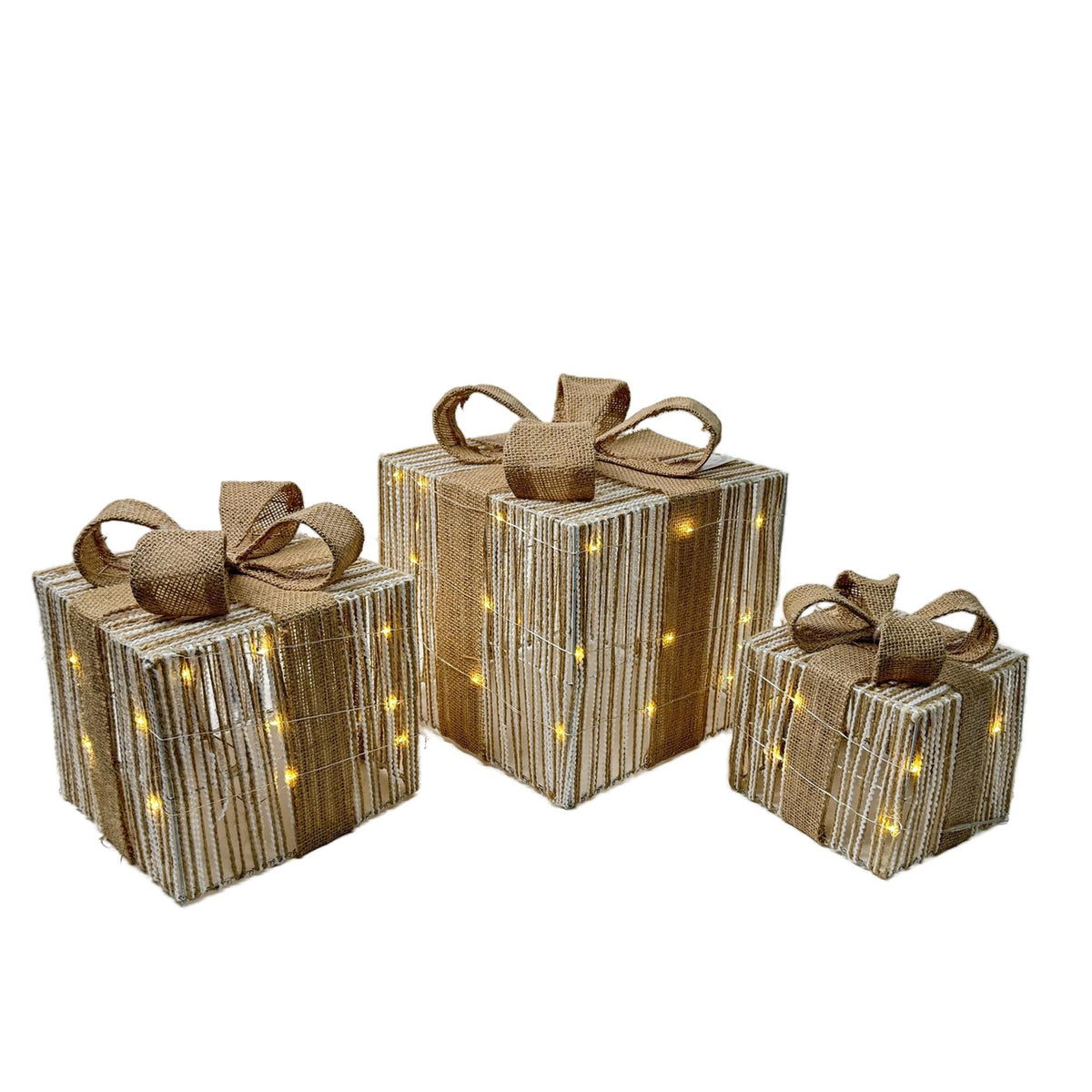 Set X 3 Cajas de Regalo Navideñas Iluminadas