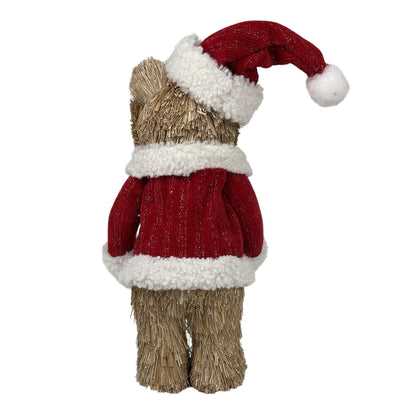 Oso decorativo en fibra natural - figura de colección