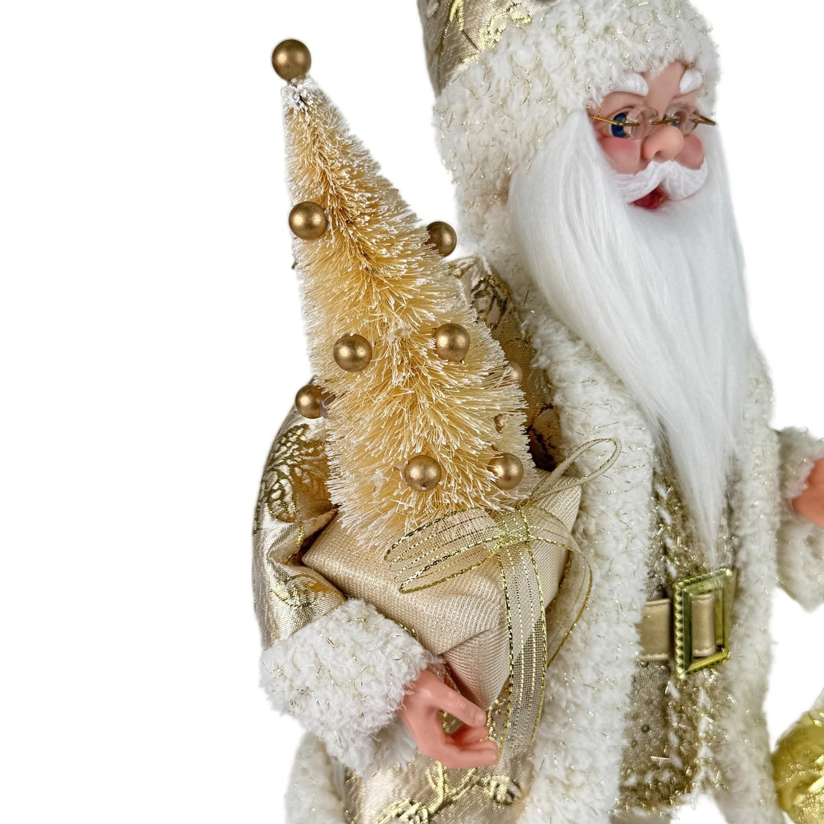 Santa Claus Decorativo de Lujo en Dorado y Marfil