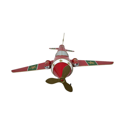 Avión decorativo navideño coleccionable metálico