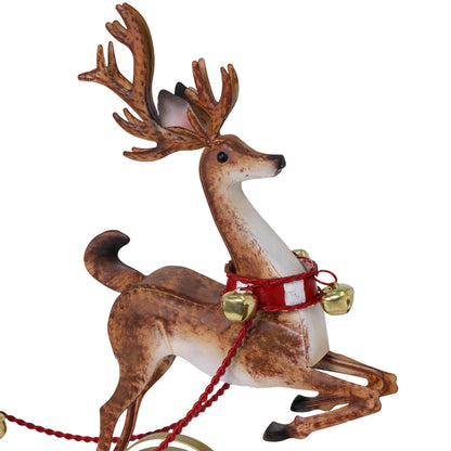 Trineo Navideño con Renos metálicos