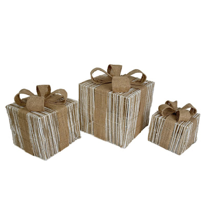 Set X 3 Cajas de Regalo Navideñas Iluminadas