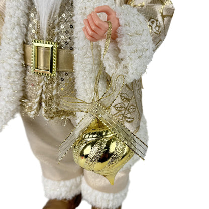 Santa Claus Decorativo de Lujo en Dorado y Marfil