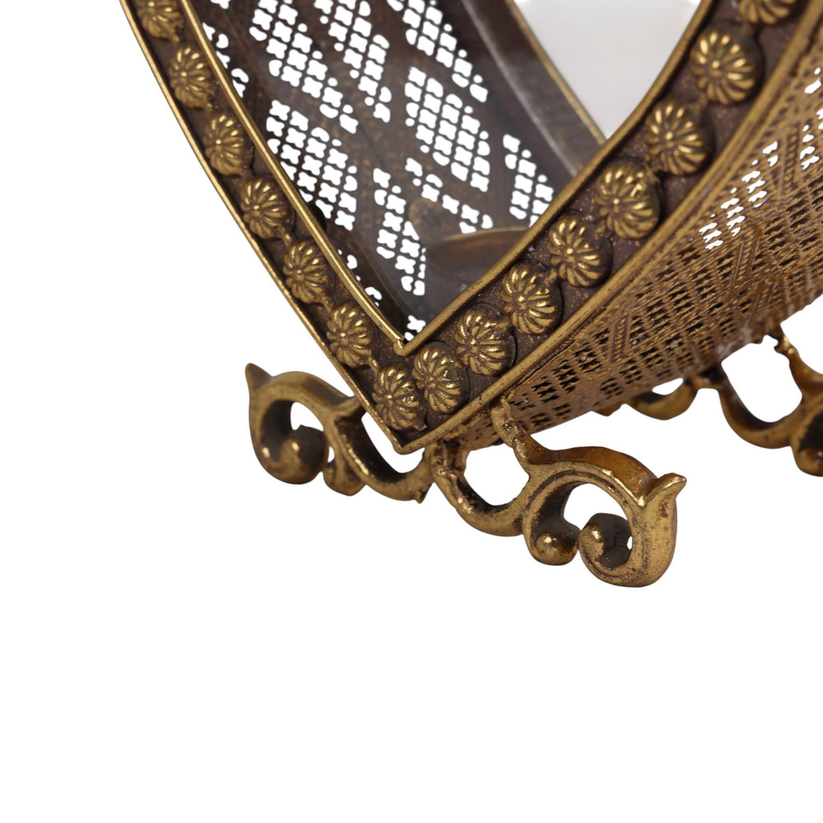 Portavela Metálico Dorado Navideño – Elegancia y Calidez para tu Decoración
