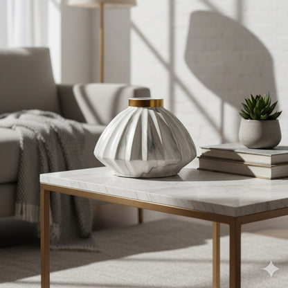 JARRÓN DECORATIVO CON ACABADO MARMOLEADO