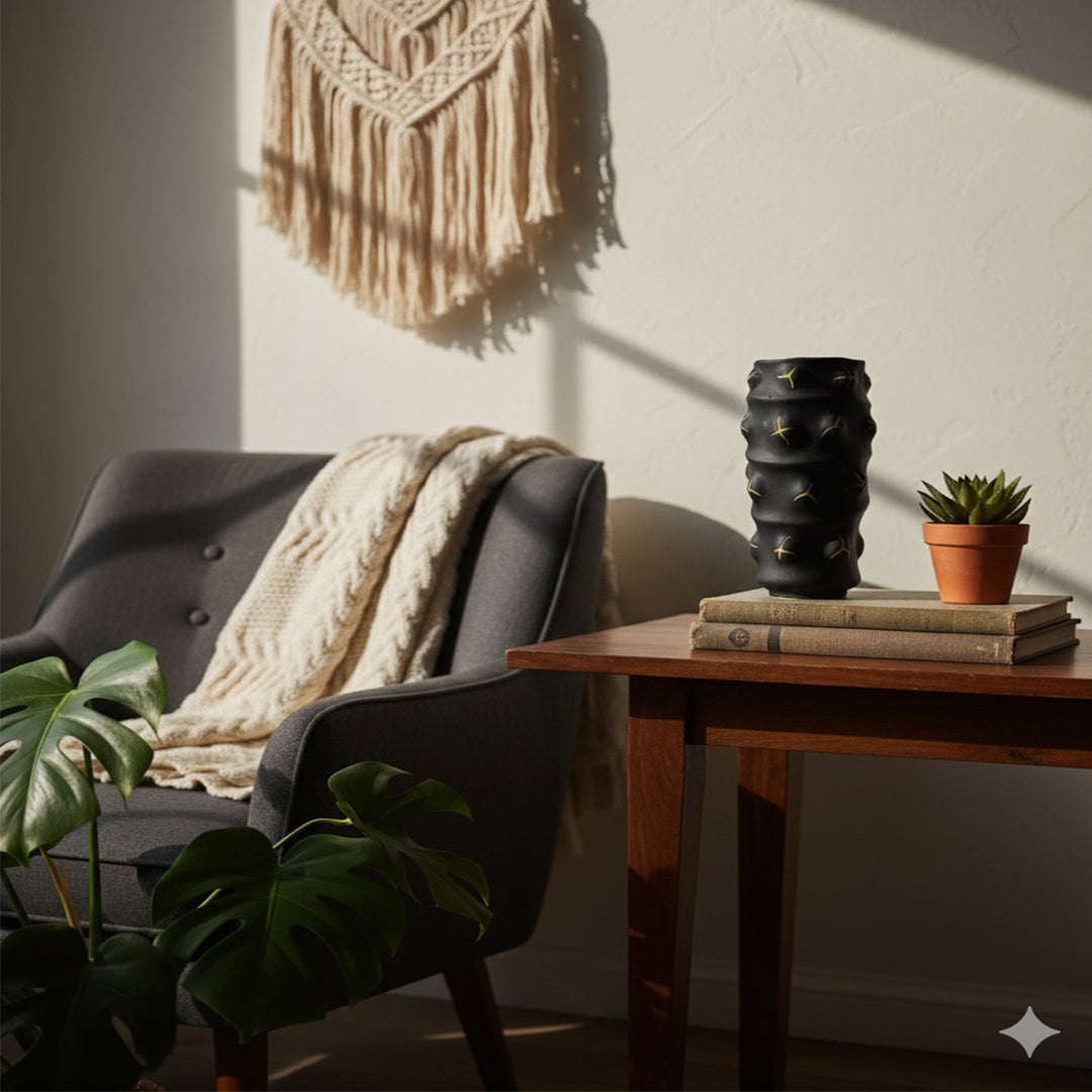 JARRÓN DECORATIVO NEGRO