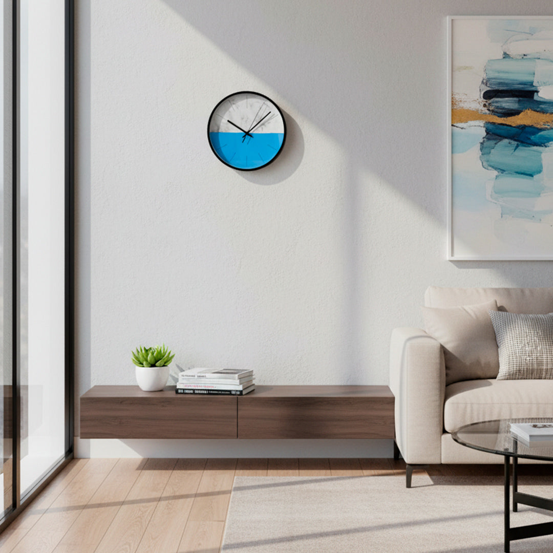 RELOJ DE PARED DECORATIVO AZUL