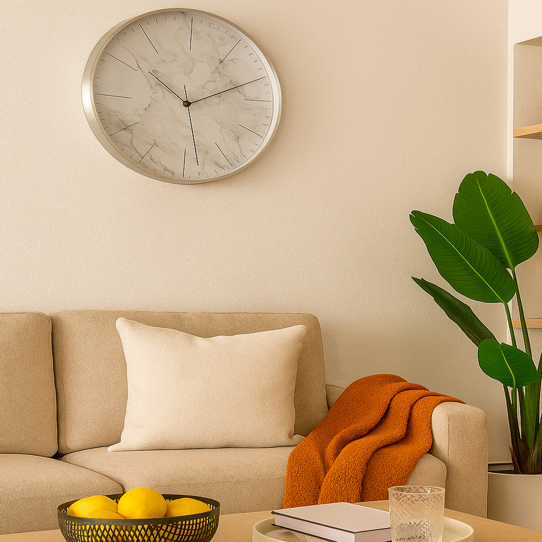 RELOJ DE PARED COLOR PLATEADO