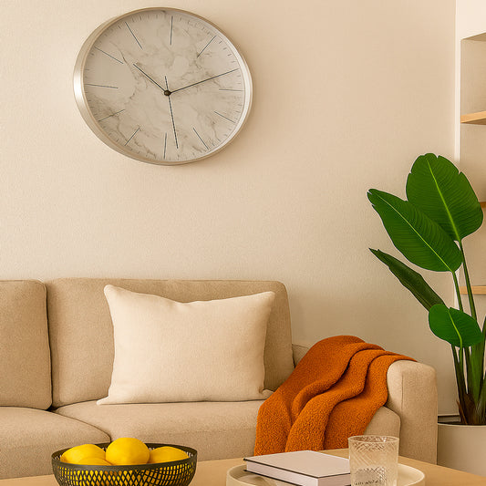 RELOJ DE PARED COLOR PLATEADO