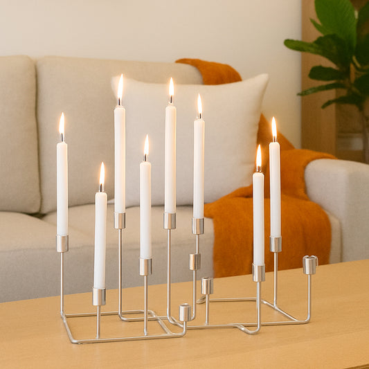 CANDELABRO DECORATIVO PLATEADO