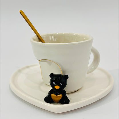 POCILLO PLATO DECORARIVO BLANCO