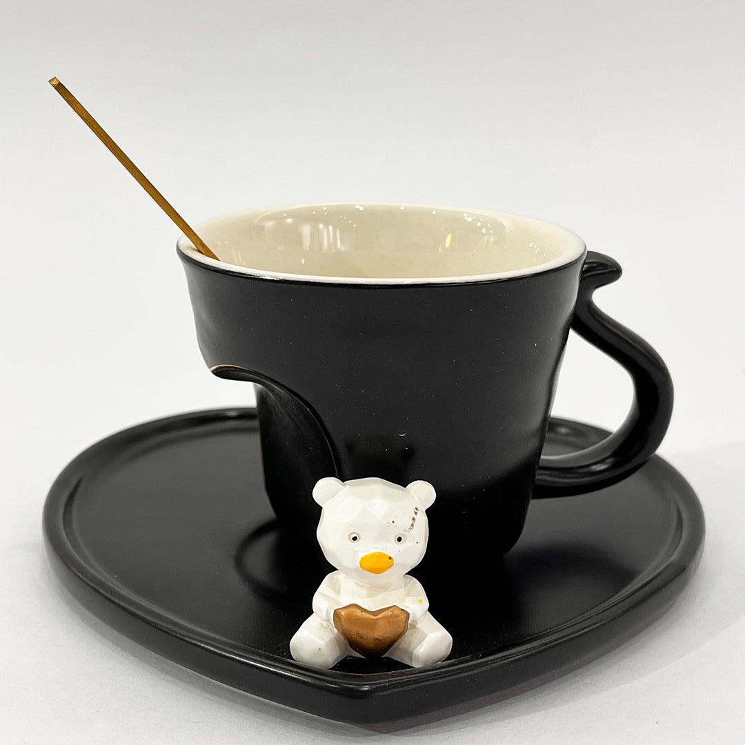 POCILLO PLATO DECORATIVO NEGRO