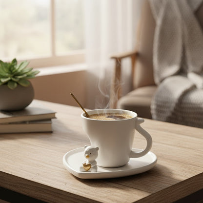 POCILLO PLATO DECORARIVO BLANCO