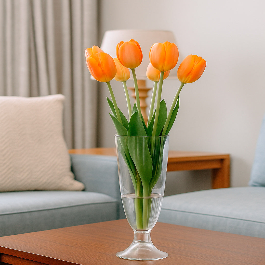 FLORERO DECORATIVO TRANSPARENTE