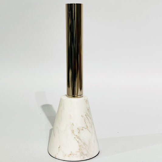 FLORERO DECORATIVO EN HIERRO Y BASE EN COLOR  BLANCO