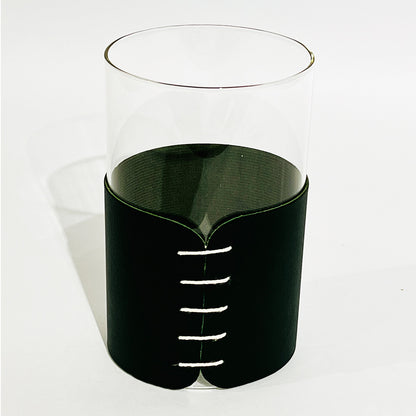 FLORERO DECORATIVO EN VIDRIO CON TOQUE VERDE