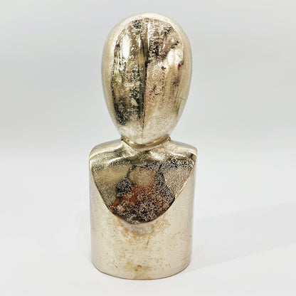 FIGURA ROSTRO DECORATIVO EN COLOR PLATEADO