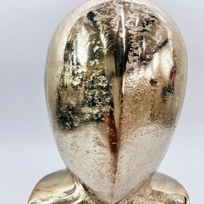 FIGURA ROSTRO DECORATIVO EN COLOR PLATEADO