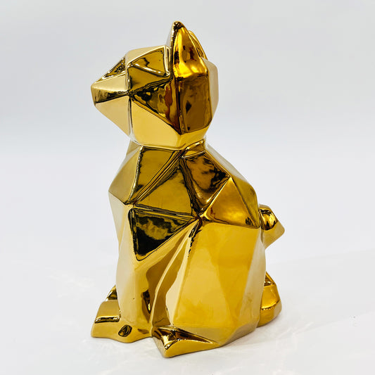 FIGURA DE GATO DECORATIVO DORADO