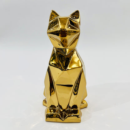 FIGURA DE GATO DECORATIVO DORADO
