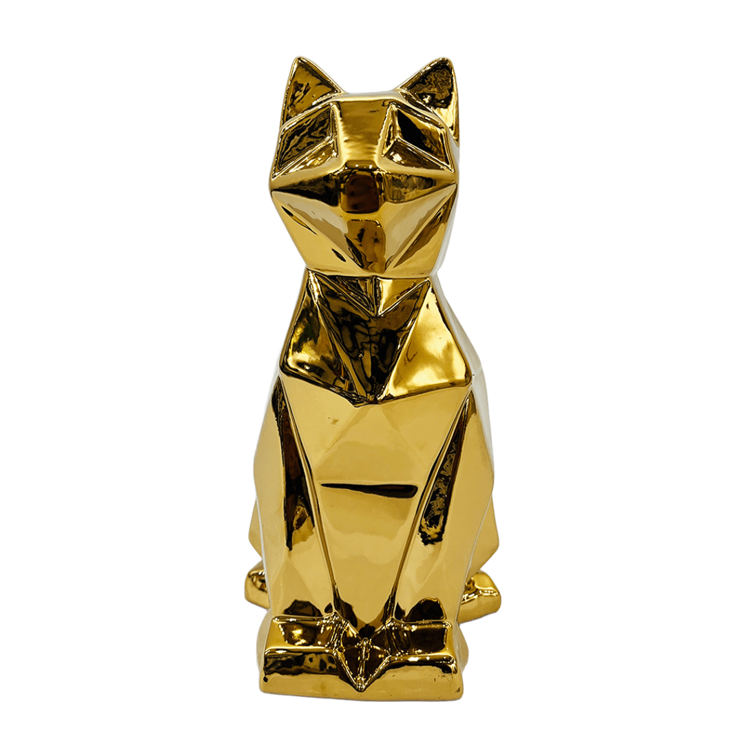 FIGURA DE GATO DECORATIVO DORADO