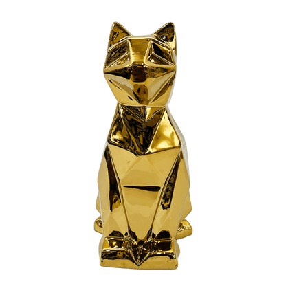 FIGURA DE GATO DECORATIVO DORADO