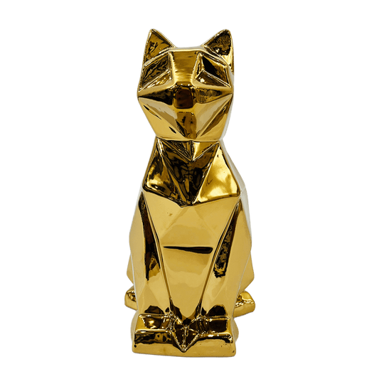 FIGURA DE GATO DECORATIVO DORADO