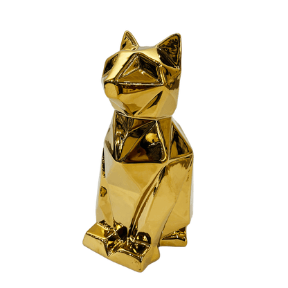 FIGURA DE GATO DECORATIVO DORADO