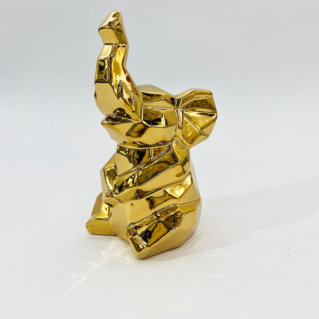 FIGURA ELEFANTE DECORATIVO DORADO
