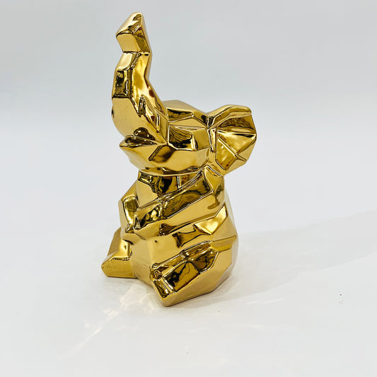 FIGURA ELEFANTE DECORATIVO DORADO