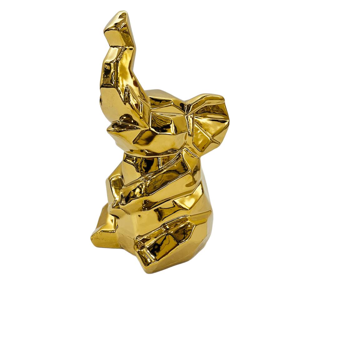 FIGURA ELEFANTE DECORATIVO DORADO