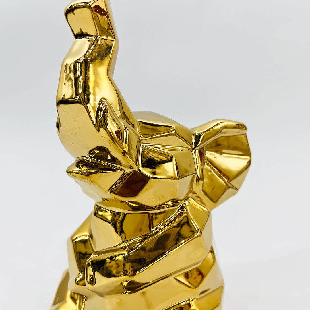 FIGURA ELEFANTE DECORATIVO DORADO