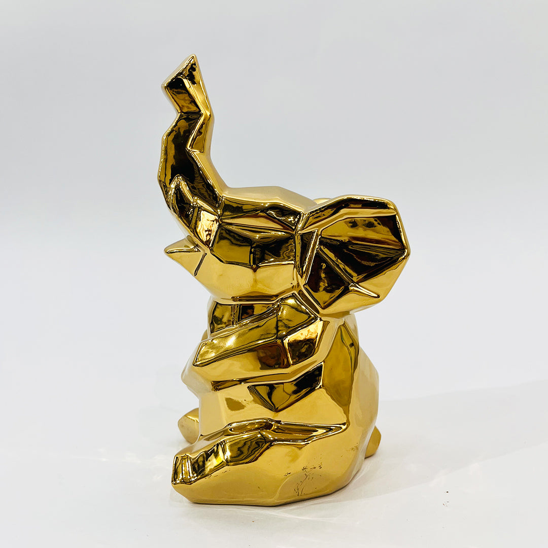 FIGURA ELEFANTE DECORATIVO DORADO